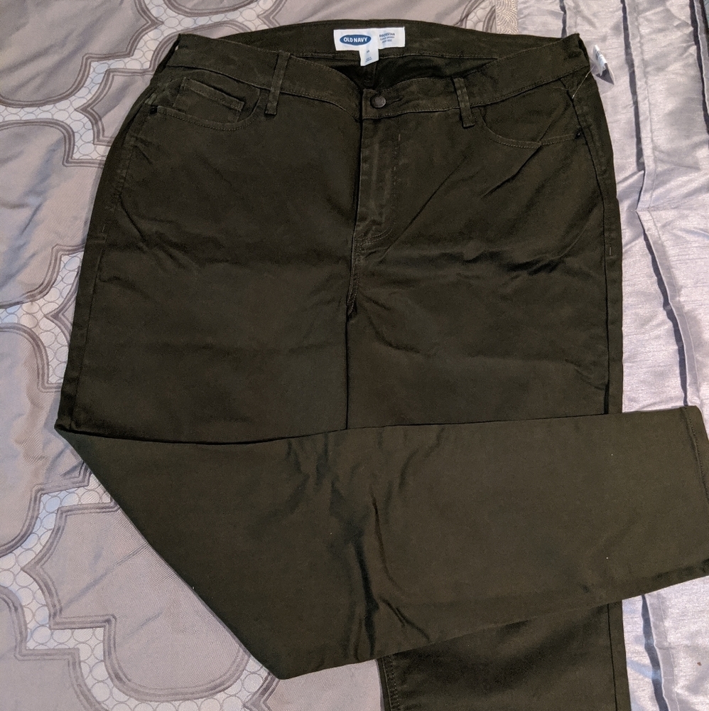 Dark green old Navy sateen rockstar pants